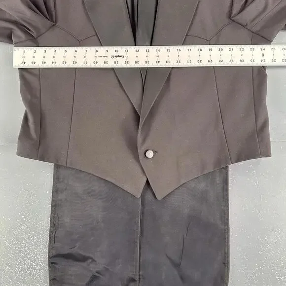 VTG Pagano West Blazer Men 48 L Black Tuxedo Tails Bolero Cropped Smiles NWT USA - Picture 5 of 9